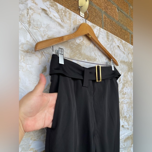 Vtg YVES SAINT LAURENT Rive Gauche Trousers Pant Black F40 US8 Belt Hook eye - Picture 3 of 13